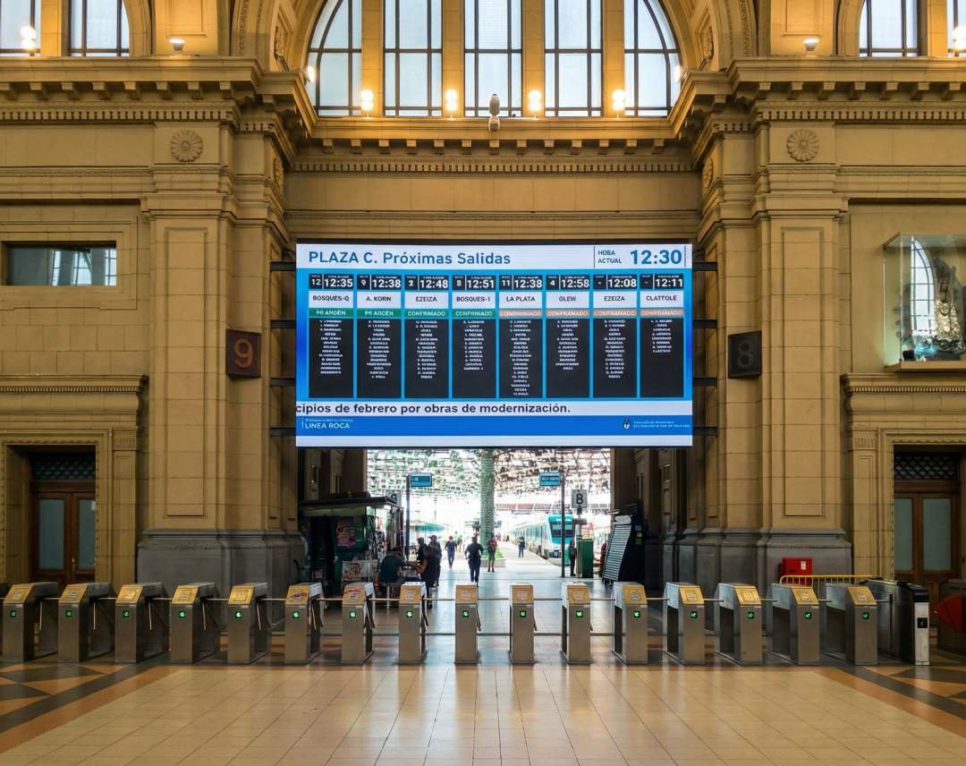 Pantalla LED informativa instalada por Prina en Estación Constitución